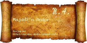 Majdán Andor névjegykártya