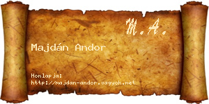Majdán Andor névjegykártya